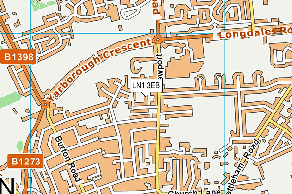 LN1 3EB map - OS VectorMap District (Ordnance Survey)