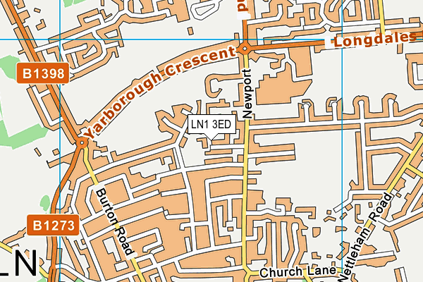 LN1 3ED map - OS VectorMap District (Ordnance Survey)