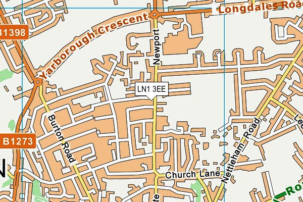 LN1 3EE map - OS VectorMap District (Ordnance Survey)