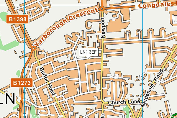 LN1 3EF map - OS VectorMap District (Ordnance Survey)