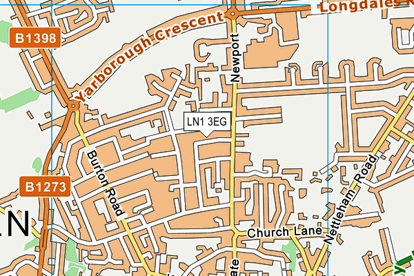 LN1 3EG map - OS VectorMap District (Ordnance Survey)