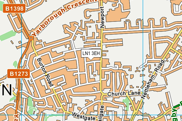 LN1 3EH map - OS VectorMap District (Ordnance Survey)