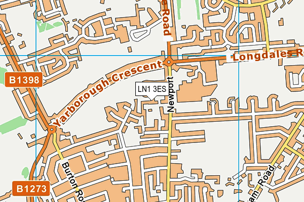 LN1 3ES map - OS VectorMap District (Ordnance Survey)