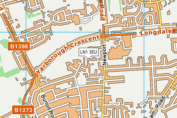 LN1 3EU map - OS VectorMap District (Ordnance Survey)
