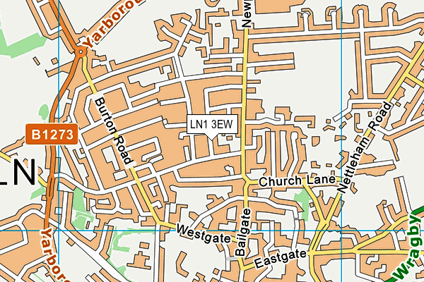 LN1 3EW map - OS VectorMap District (Ordnance Survey)