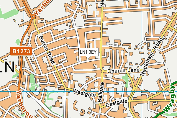 LN1 3EY map - OS VectorMap District (Ordnance Survey)
