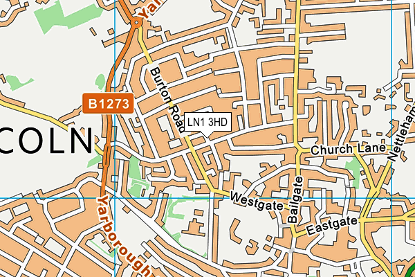 LN1 3HD map - OS VectorMap District (Ordnance Survey)