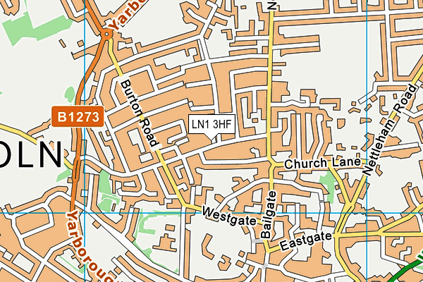 LN1 3HF map - OS VectorMap District (Ordnance Survey)