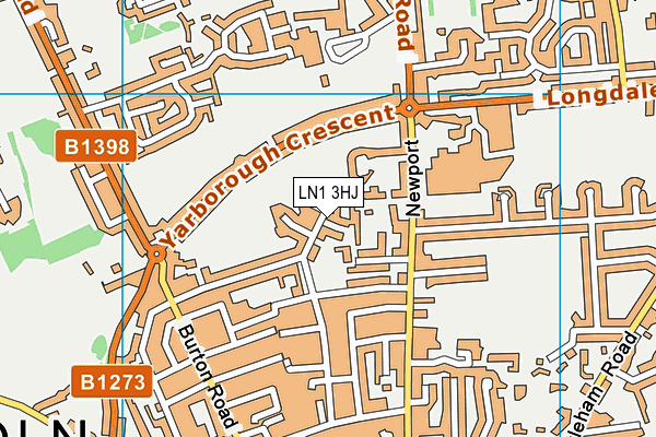 LN1 3HJ map - OS VectorMap District (Ordnance Survey)