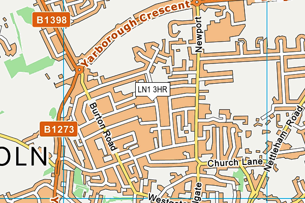 LN1 3HR map - OS VectorMap District (Ordnance Survey)