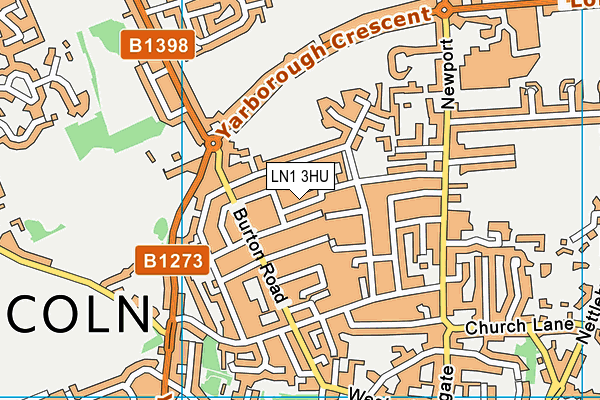 LN1 3HU map - OS VectorMap District (Ordnance Survey)