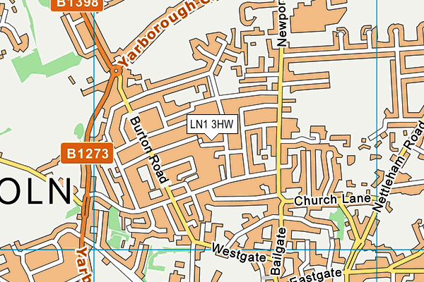 LN1 3HW map - OS VectorMap District (Ordnance Survey)