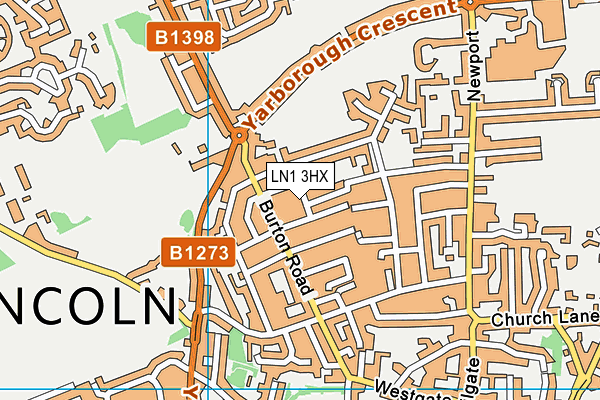 LN1 3HX map - OS VectorMap District (Ordnance Survey)
