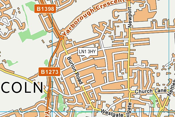 LN1 3HY map - OS VectorMap District (Ordnance Survey)