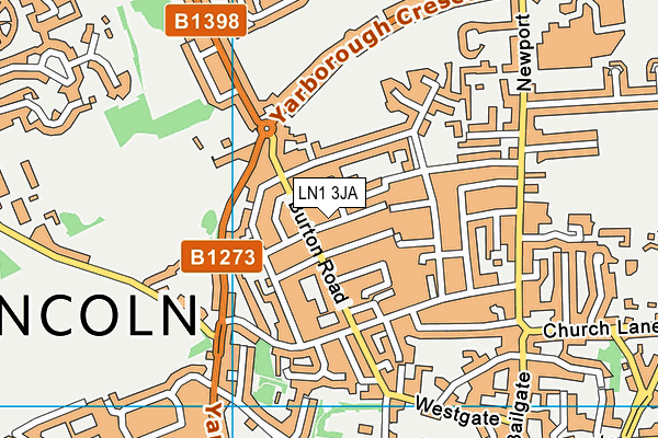 LN1 3JA map - OS VectorMap District (Ordnance Survey)