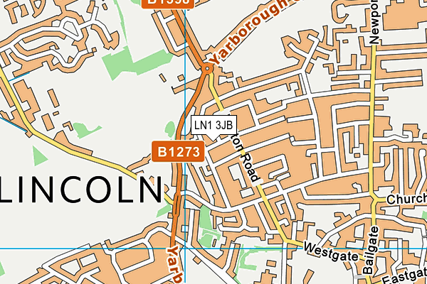 LN1 3JB map - OS VectorMap District (Ordnance Survey)
