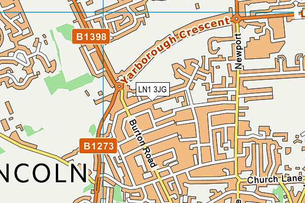 LN1 3JG map - OS VectorMap District (Ordnance Survey)