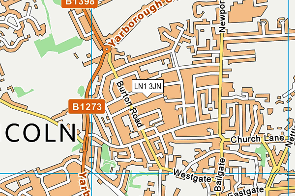 LN1 3JN map - OS VectorMap District (Ordnance Survey)