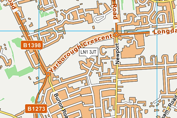LN1 3JT map - OS VectorMap District (Ordnance Survey)
