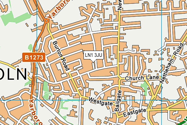 LN1 3JU map - OS VectorMap District (Ordnance Survey)