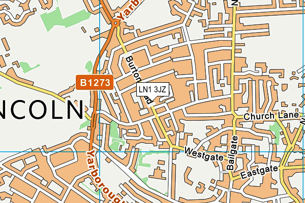 LN1 3JZ map - OS VectorMap District (Ordnance Survey)