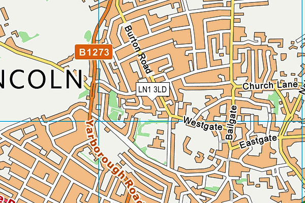 LN1 3LD map - OS VectorMap District (Ordnance Survey)