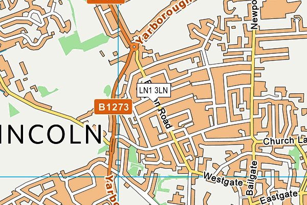 LN1 3LN map - OS VectorMap District (Ordnance Survey)