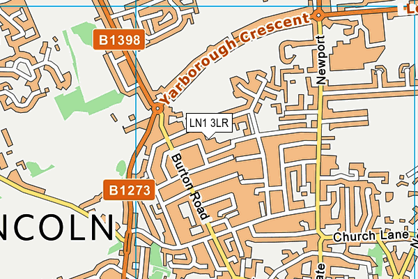 LN1 3LR map - OS VectorMap District (Ordnance Survey)