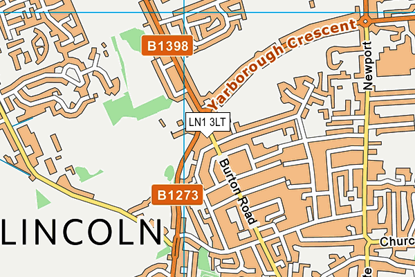 LN1 3LT map - OS VectorMap District (Ordnance Survey)