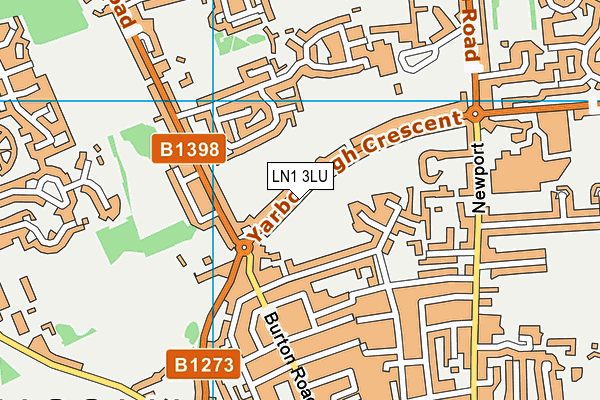 LN1 3LU map - OS VectorMap District (Ordnance Survey)