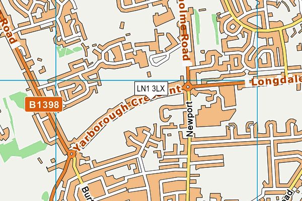 LN1 3LX map - OS VectorMap District (Ordnance Survey)
