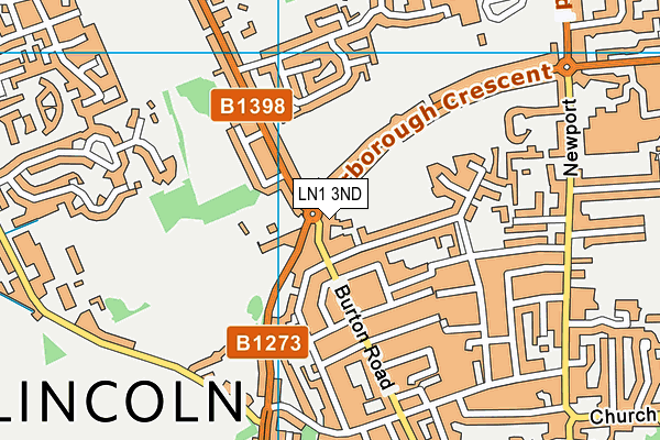 LN1 3ND map - OS VectorMap District (Ordnance Survey)
