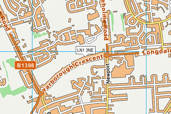 LN1 3NE map - OS VectorMap District (Ordnance Survey)