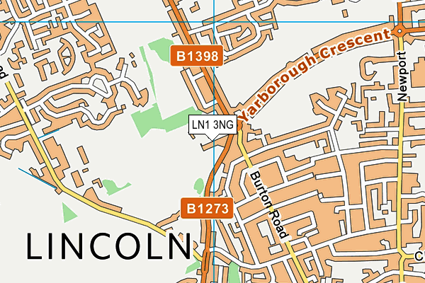 LN1 3NG map - OS VectorMap District (Ordnance Survey)