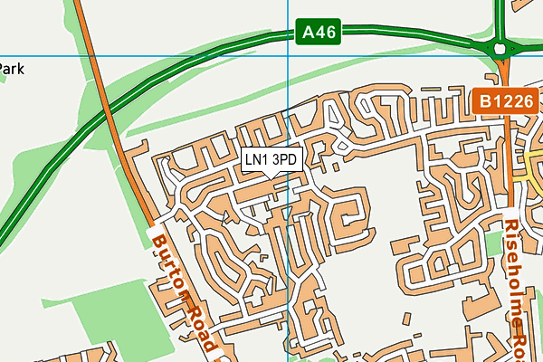 LN1 3PD map - OS VectorMap District (Ordnance Survey)