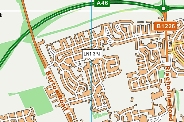 LN1 3PJ map - OS VectorMap District (Ordnance Survey)