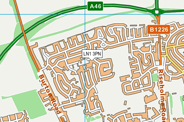 LN1 3PN map - OS VectorMap District (Ordnance Survey)