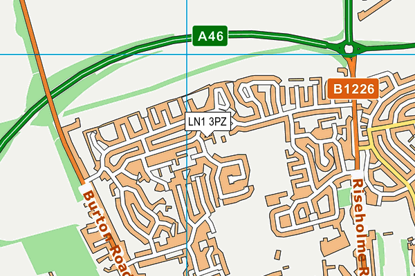 LN1 3PZ map - OS VectorMap District (Ordnance Survey)