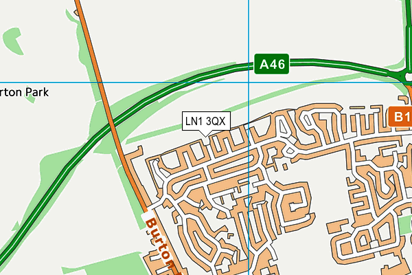 LN1 3QX map - OS VectorMap District (Ordnance Survey)