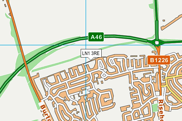 LN1 3RE map - OS VectorMap District (Ordnance Survey)