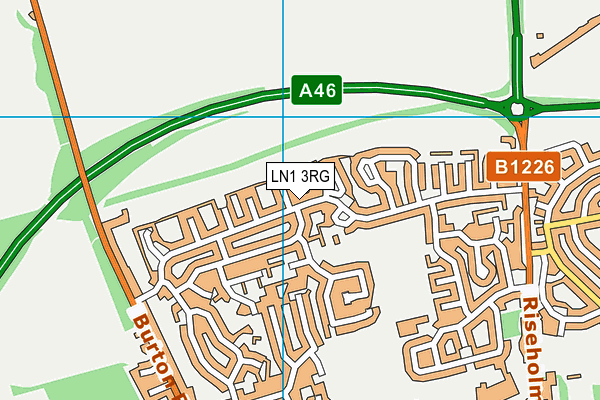 LN1 3RG map - OS VectorMap District (Ordnance Survey)