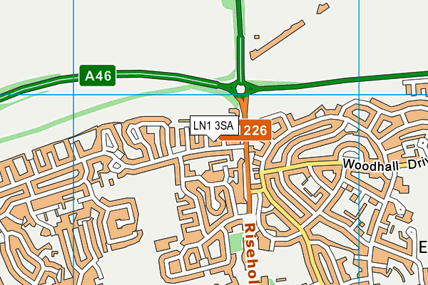 LN1 3SA map - OS VectorMap District (Ordnance Survey)