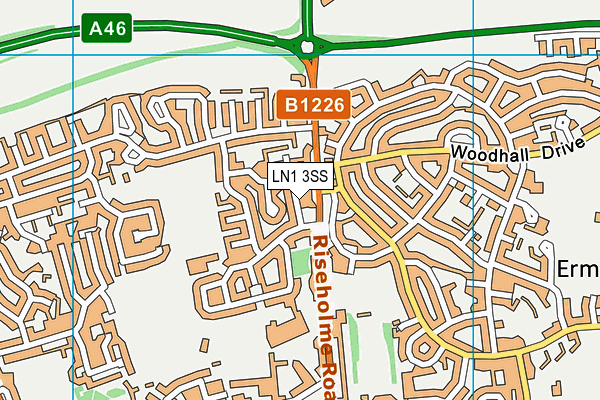 LN1 3SS map - OS VectorMap District (Ordnance Survey)
