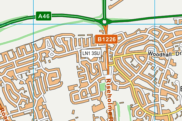 LN1 3SU map - OS VectorMap District (Ordnance Survey)