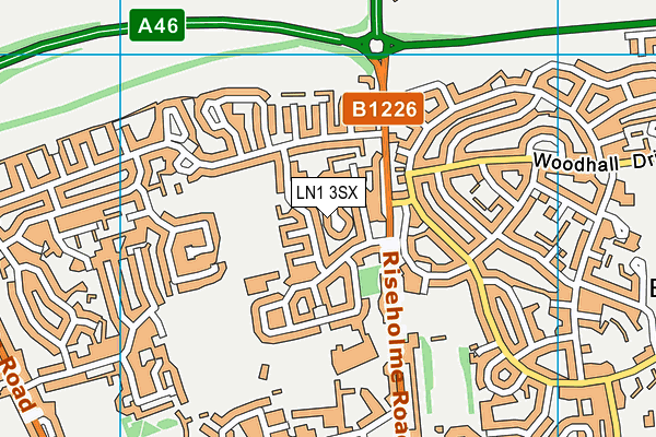 LN1 3SX map - OS VectorMap District (Ordnance Survey)