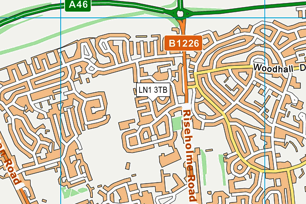 LN1 3TB map - OS VectorMap District (Ordnance Survey)