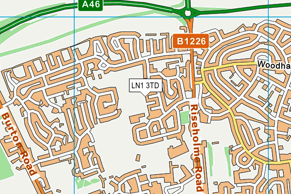 LN1 3TD map - OS VectorMap District (Ordnance Survey)