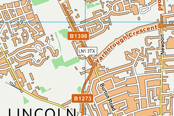 LN1 3TX map - OS VectorMap District (Ordnance Survey)