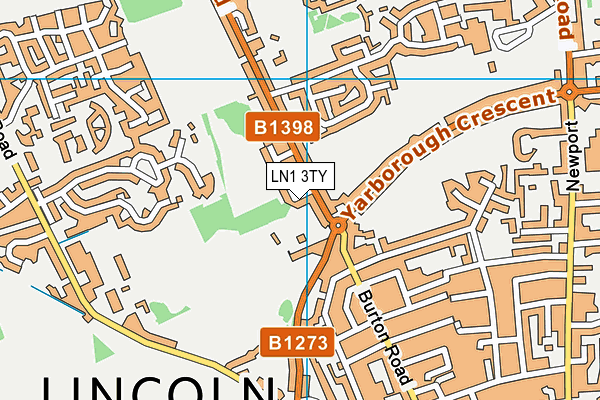 LN1 3TY map - OS VectorMap District (Ordnance Survey)