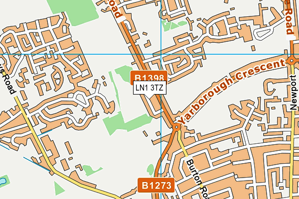 LN1 3TZ map - OS VectorMap District (Ordnance Survey)